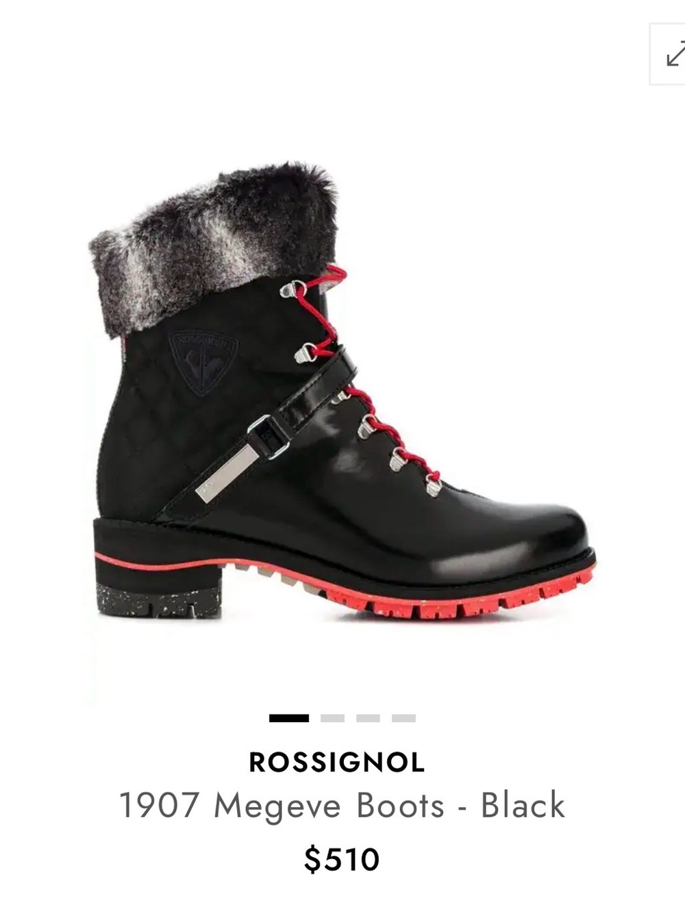 Women's 1907 Megeve Shiny Black Boots